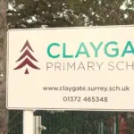 Claygate Primary School sign