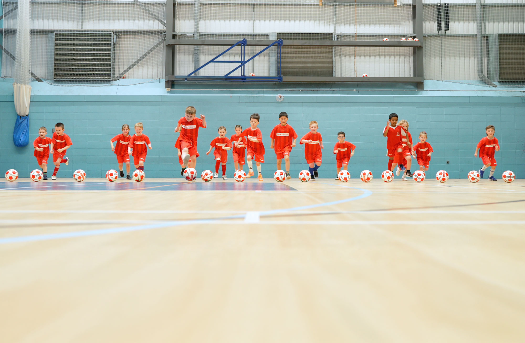 Children in Little Kickers class